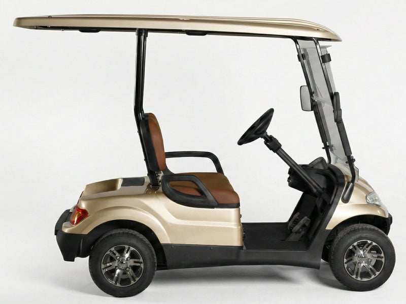 EPIC 2-Seater Non-Lifted Electric Golf Cart with Lithium Battery 105Ah & Standard Tires | LSEV (Golden) - Image 1
